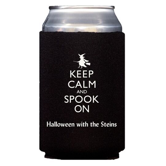 Keep Calm and Spook On Collapsible Koozies